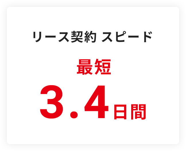 リース契約 スピード 最短 3.4日間